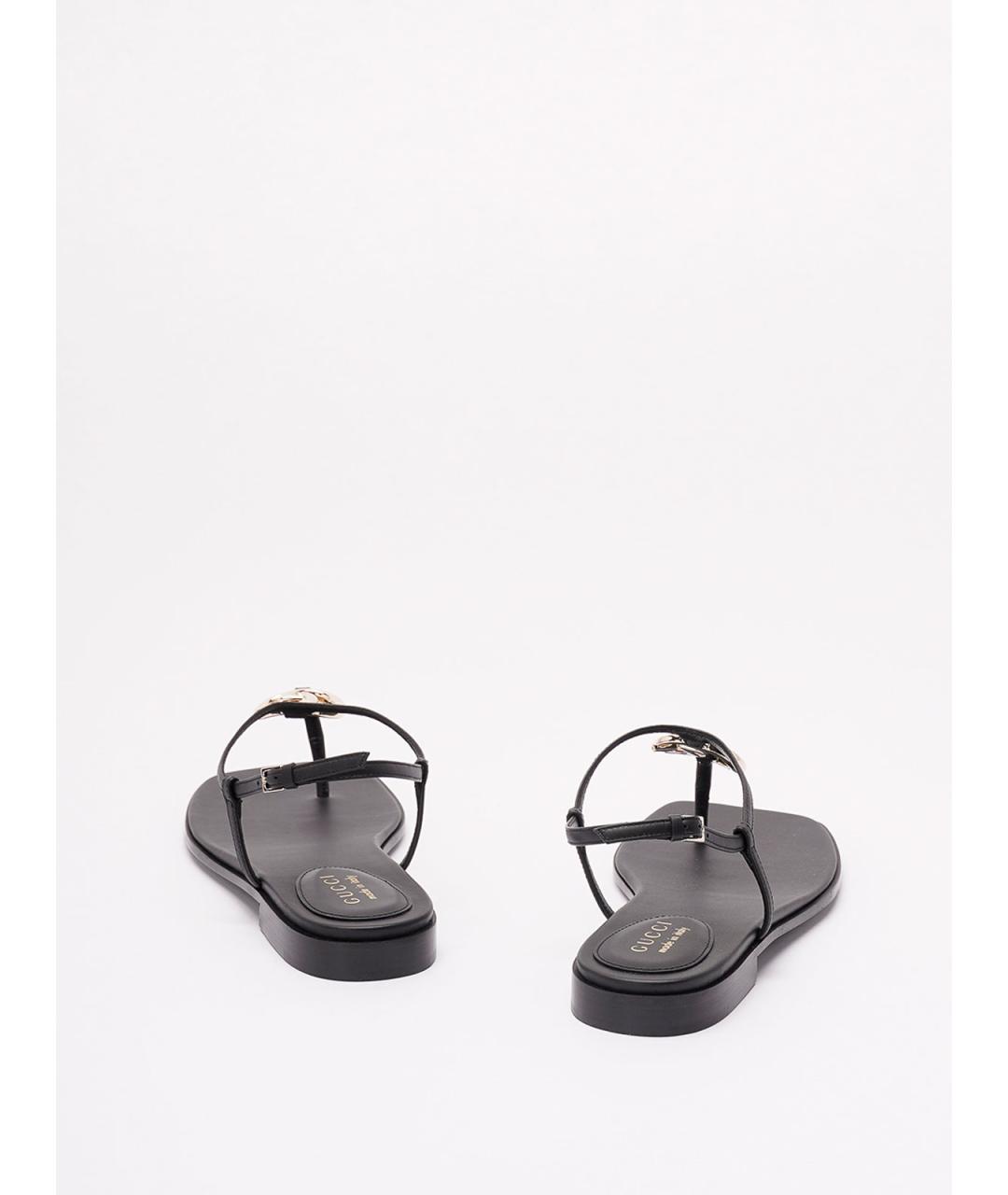 GUCCI Черные кожаные сандалии, фото 3