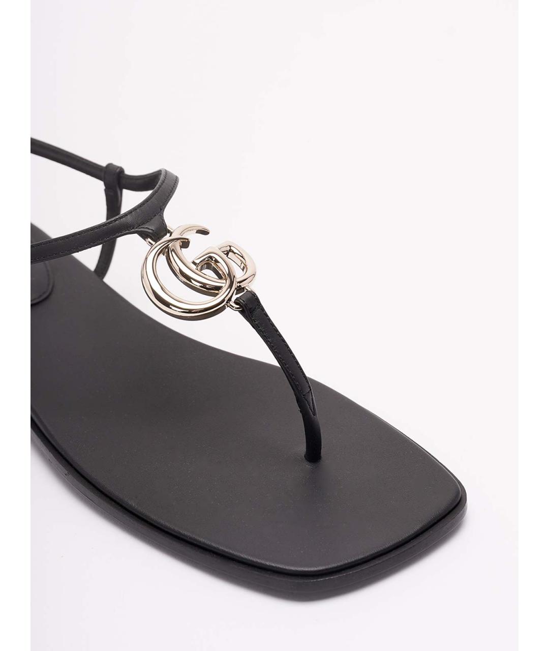GUCCI Черные кожаные сандалии, фото 5