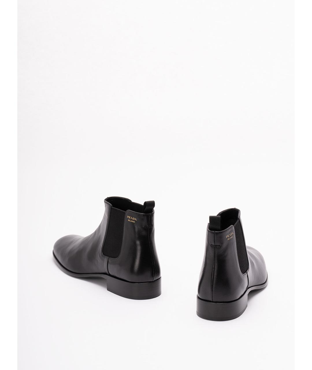 PRADA Черные кожаные ботинки, фото 3