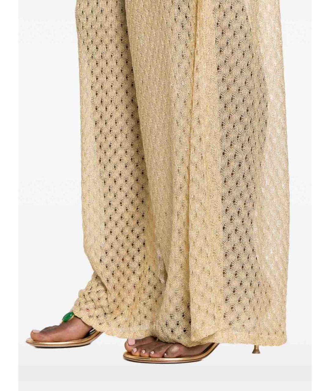 MISSONI Золотые вискозные брюки широкие, фото 4