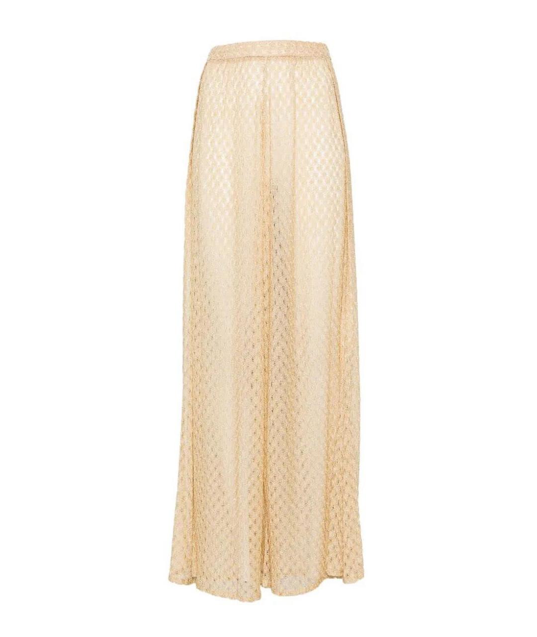MISSONI Золотые вискозные брюки широкие, фото 1