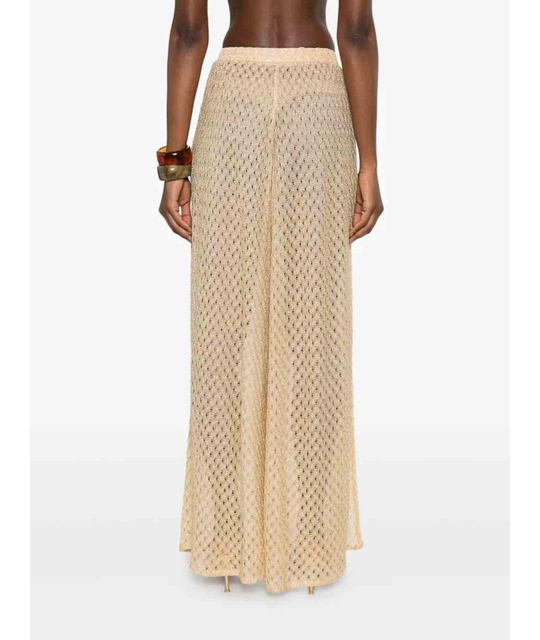 MISSONI Золотые вискозные брюки широкие, фото 5