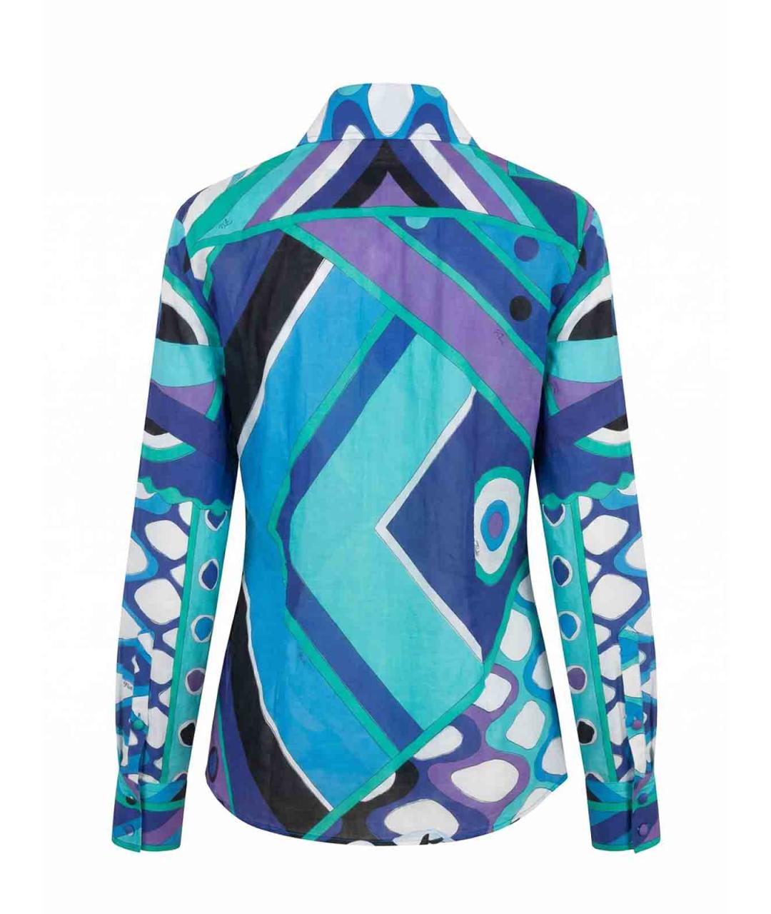 EMILIO PUCCI Синяя хлопковая рубашка, фото 2