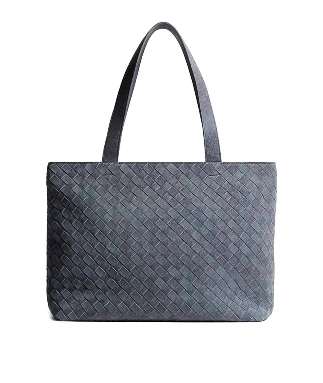 BOTTEGA VENETA Синяя замшевая сумка тоут, фото 1