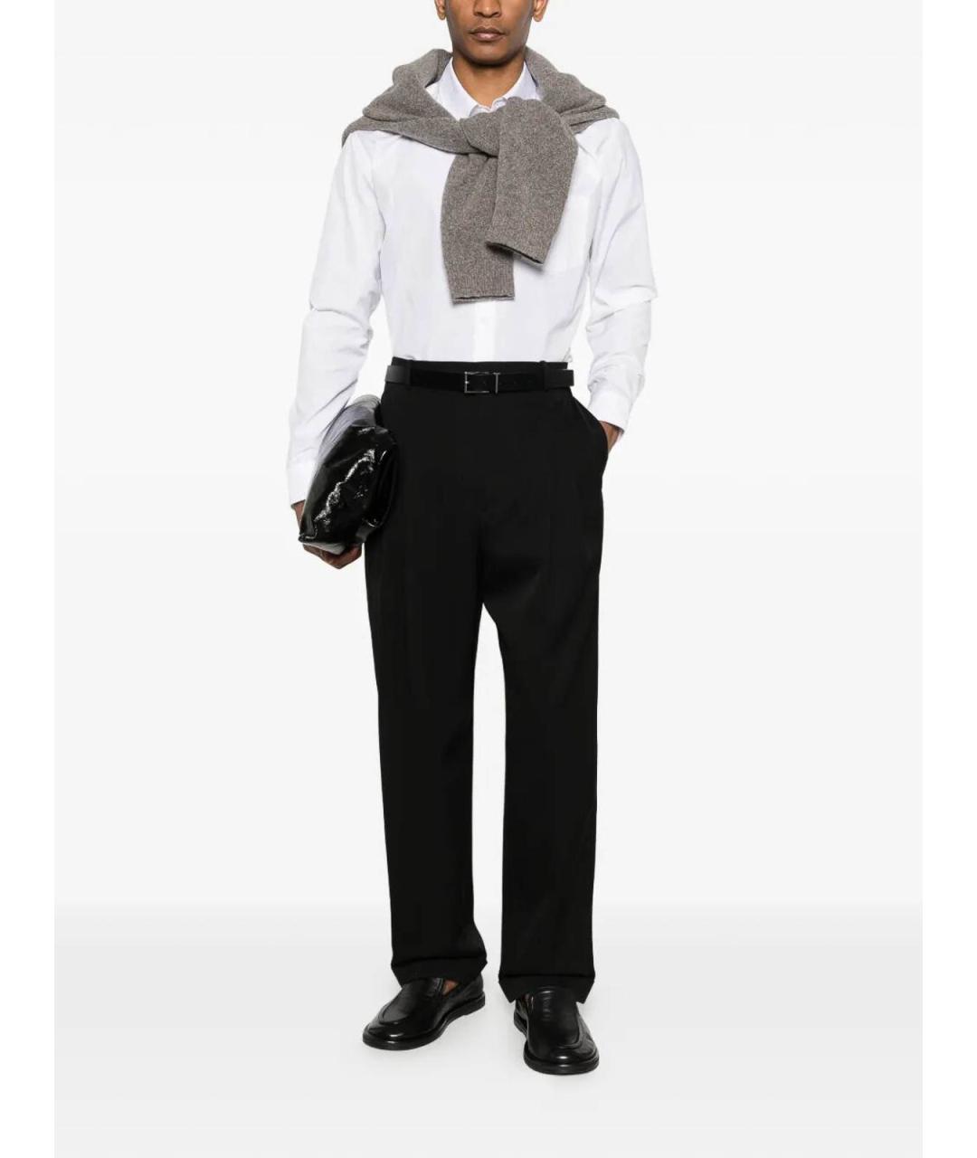 BOTTEGA VENETA Черные шерстяные повседневные брюки, фото 2