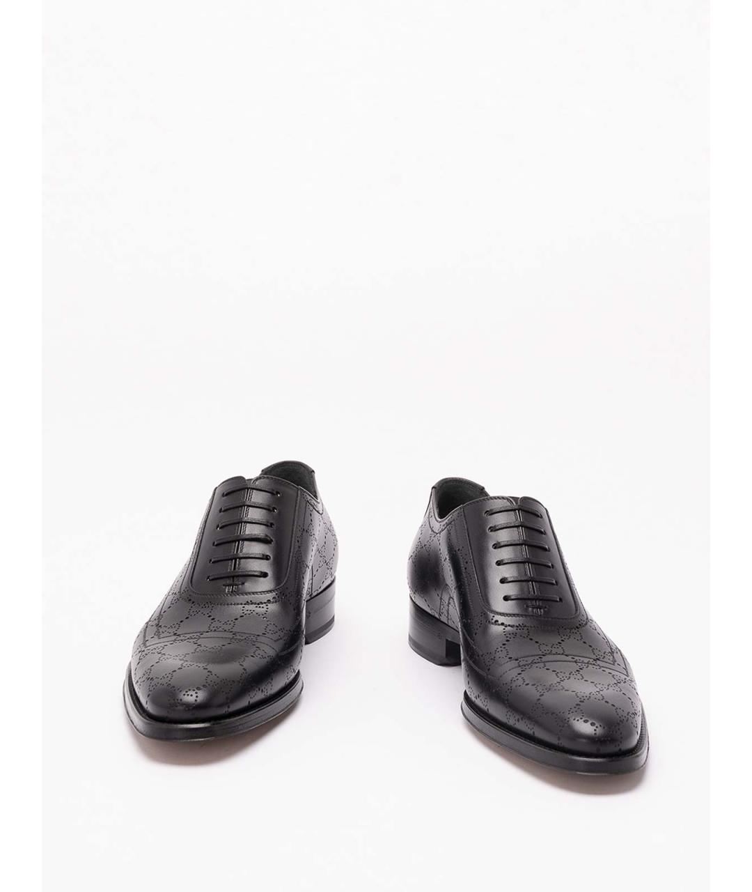 GUCCI Черные кожаные туфли, фото 2