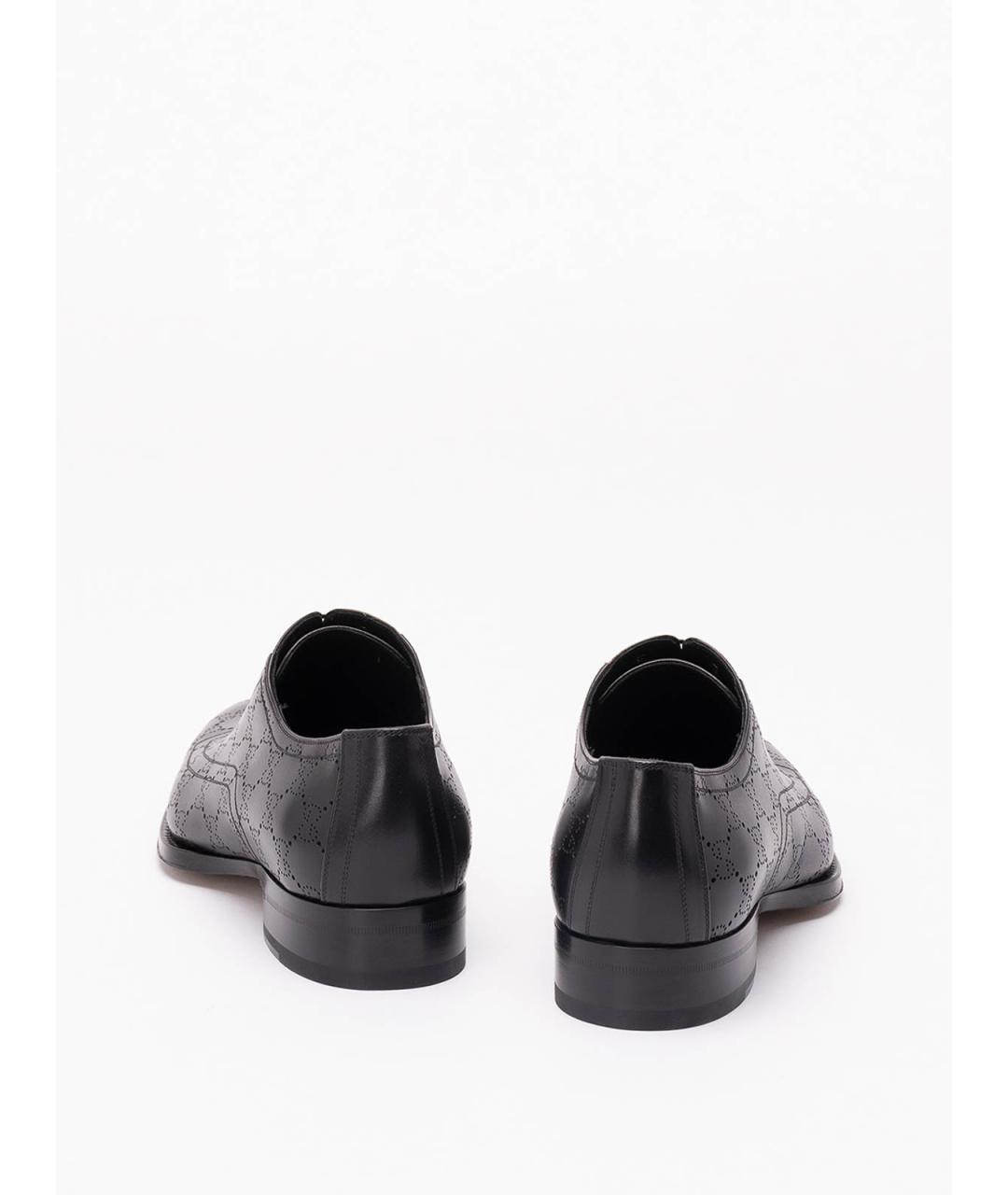 GUCCI Черные кожаные туфли, фото 3