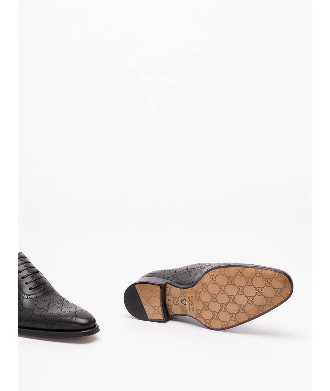 GUCCI Черные кожаные туфли, фото 4