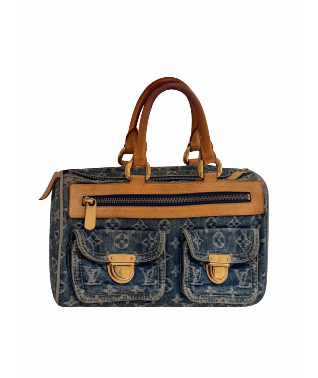 LOUIS VUITTON Синяя деним сумка с короткими ручками, фото 1