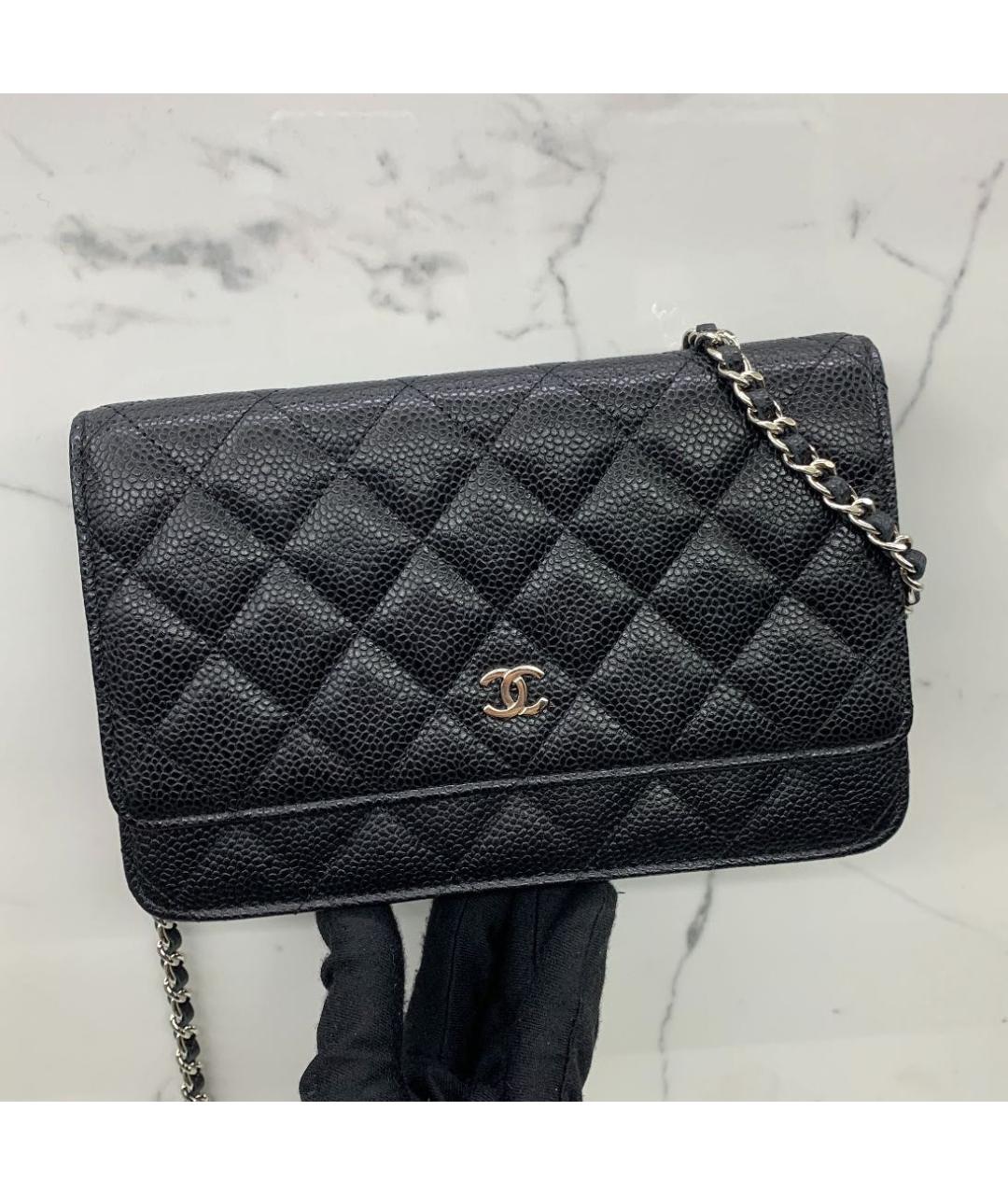 CHANEL Черная кожаная сумка через плечо, фото 4