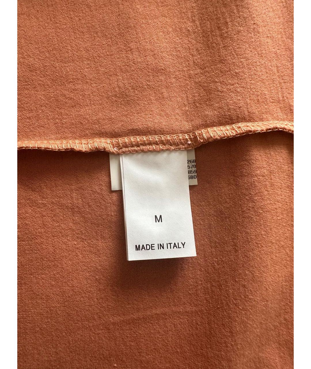 BRUNELLO CUCINELLI Оранжевая хлопковая футболка, фото 4