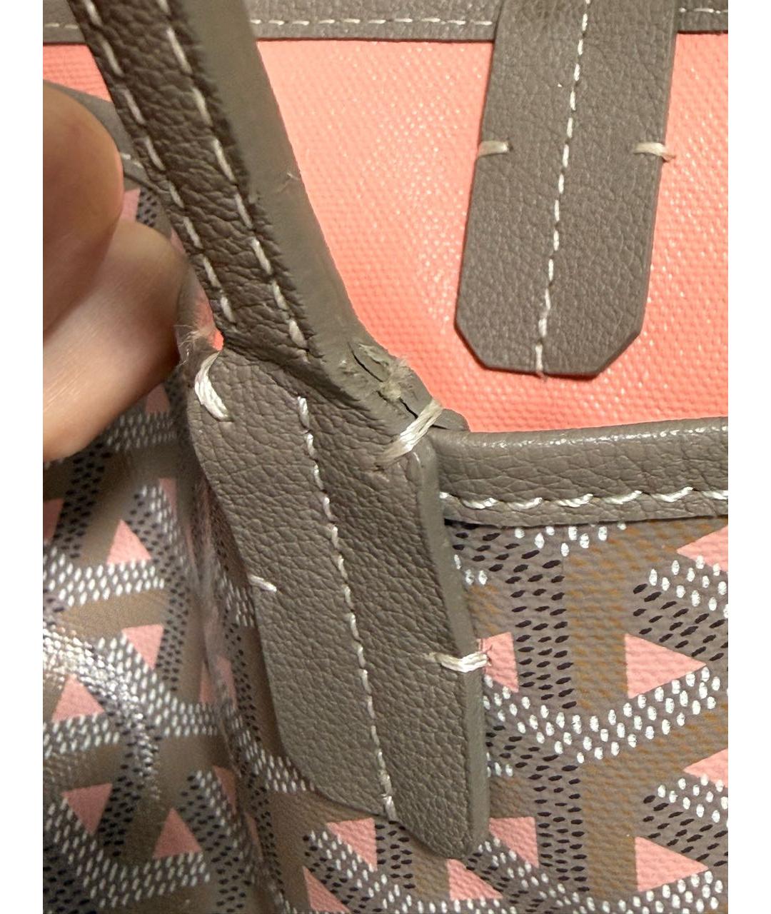GOYARD Розовая кожаная сумка тоут, фото 5