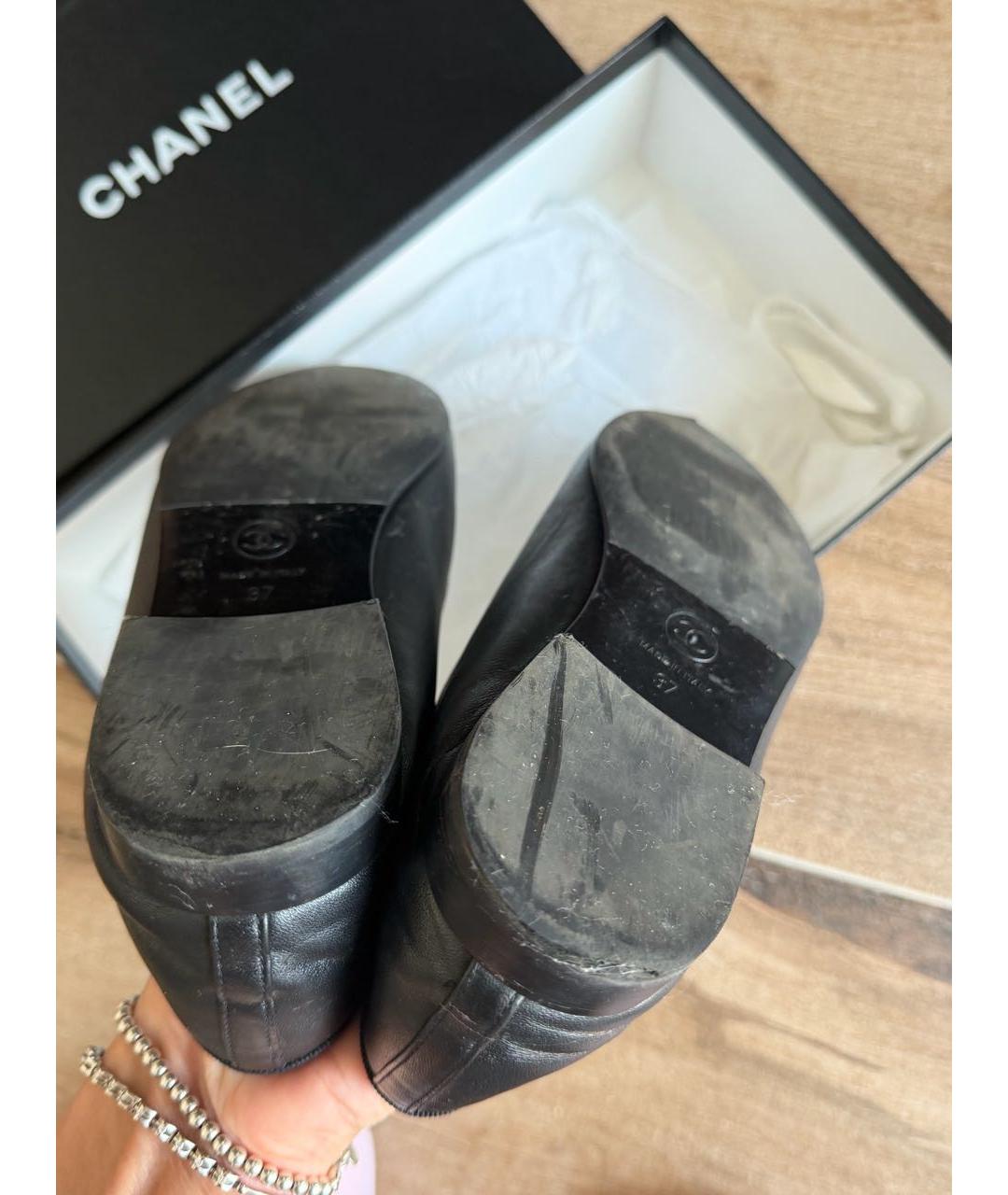 CHANEL Черные кожаные балетки, фото 7