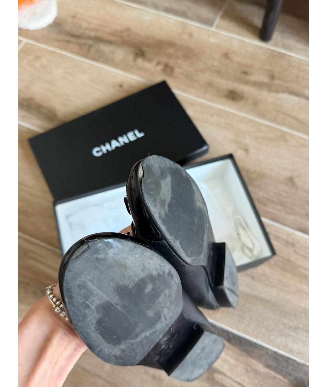 CHANEL Черные кожаные балетки, фото 6