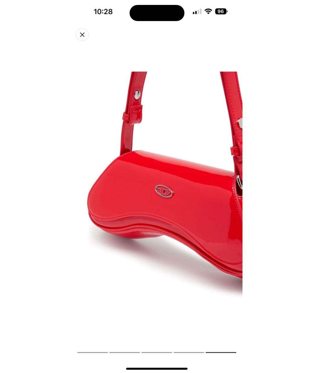 DIESEL Красная сумка через плечо из искусственной кожи, фото 2