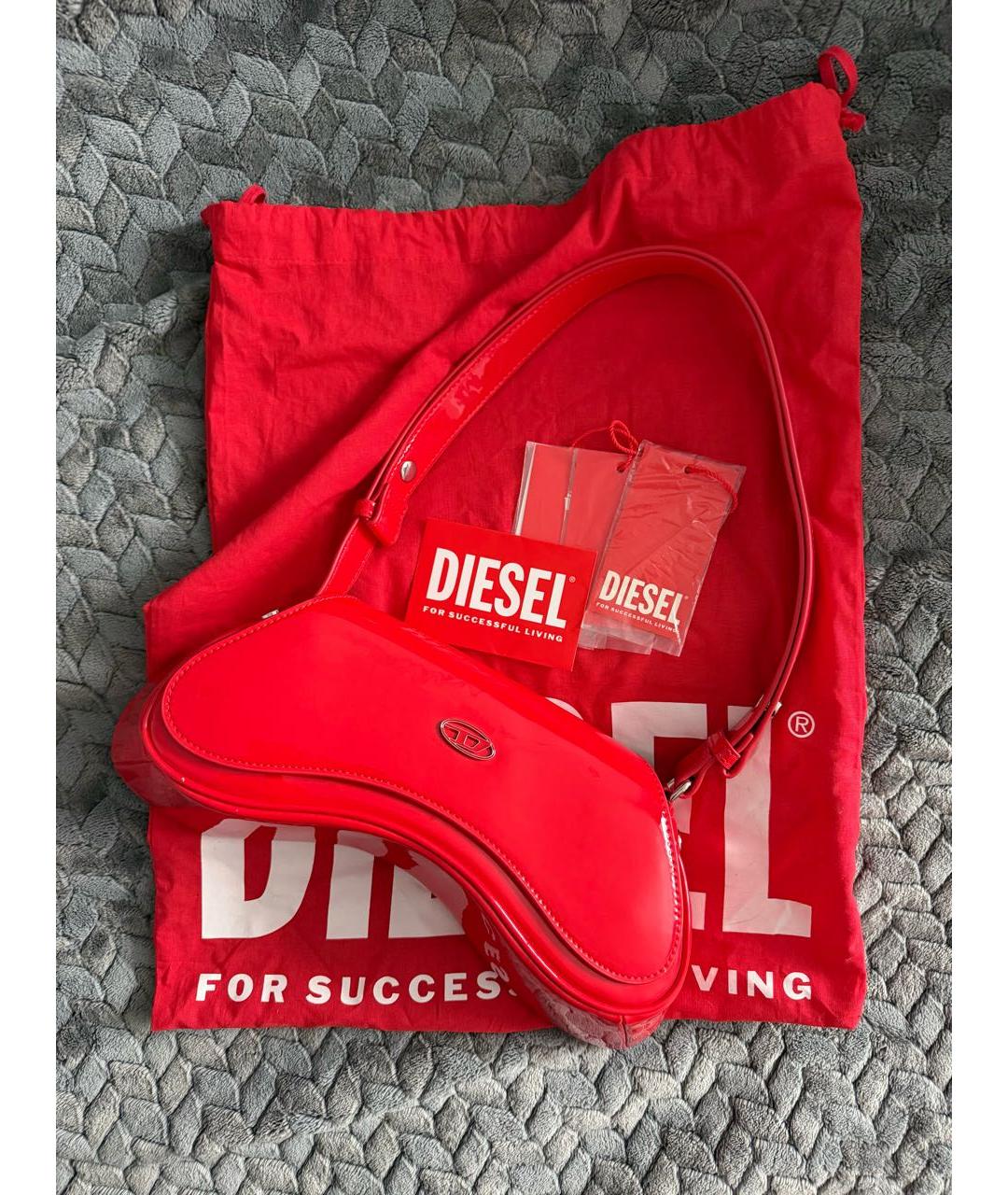 DIESEL Красная сумка через плечо из искусственной кожи, фото 3