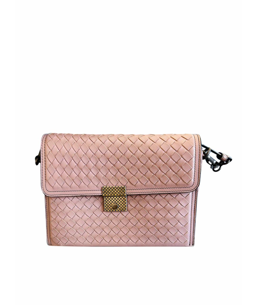 BOTTEGA VENETA Розовая кожаная сумка через плечо, фото 1