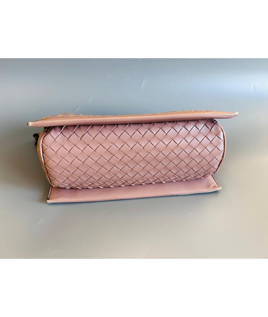 BOTTEGA VENETA Розовая кожаная сумка через плечо, фото 2