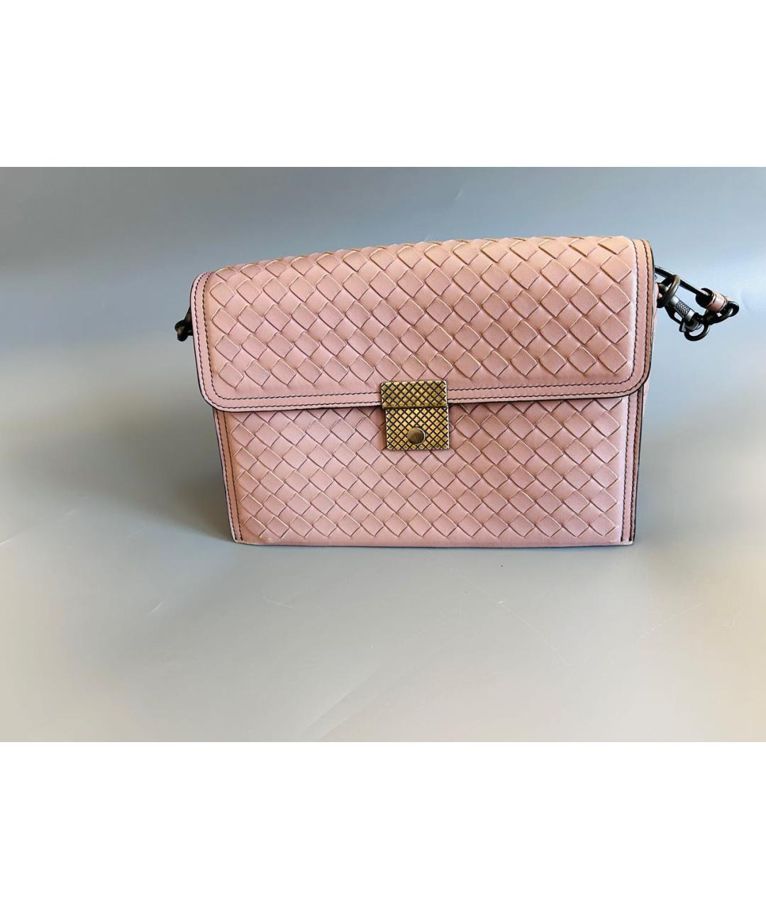 BOTTEGA VENETA Розовая кожаная сумка через плечо, фото 9