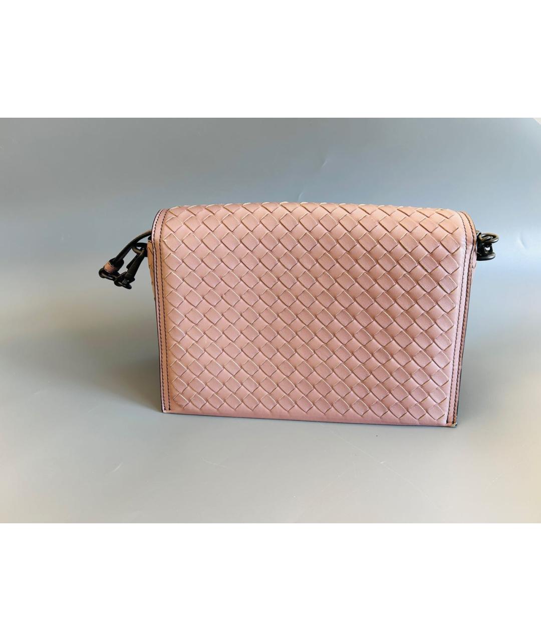 BOTTEGA VENETA Розовая кожаная сумка через плечо, фото 3