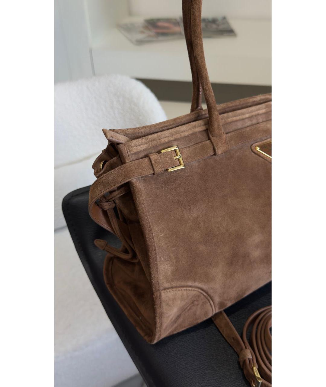 PRADA Коричневая замшевая сумка через плечо, фото 3