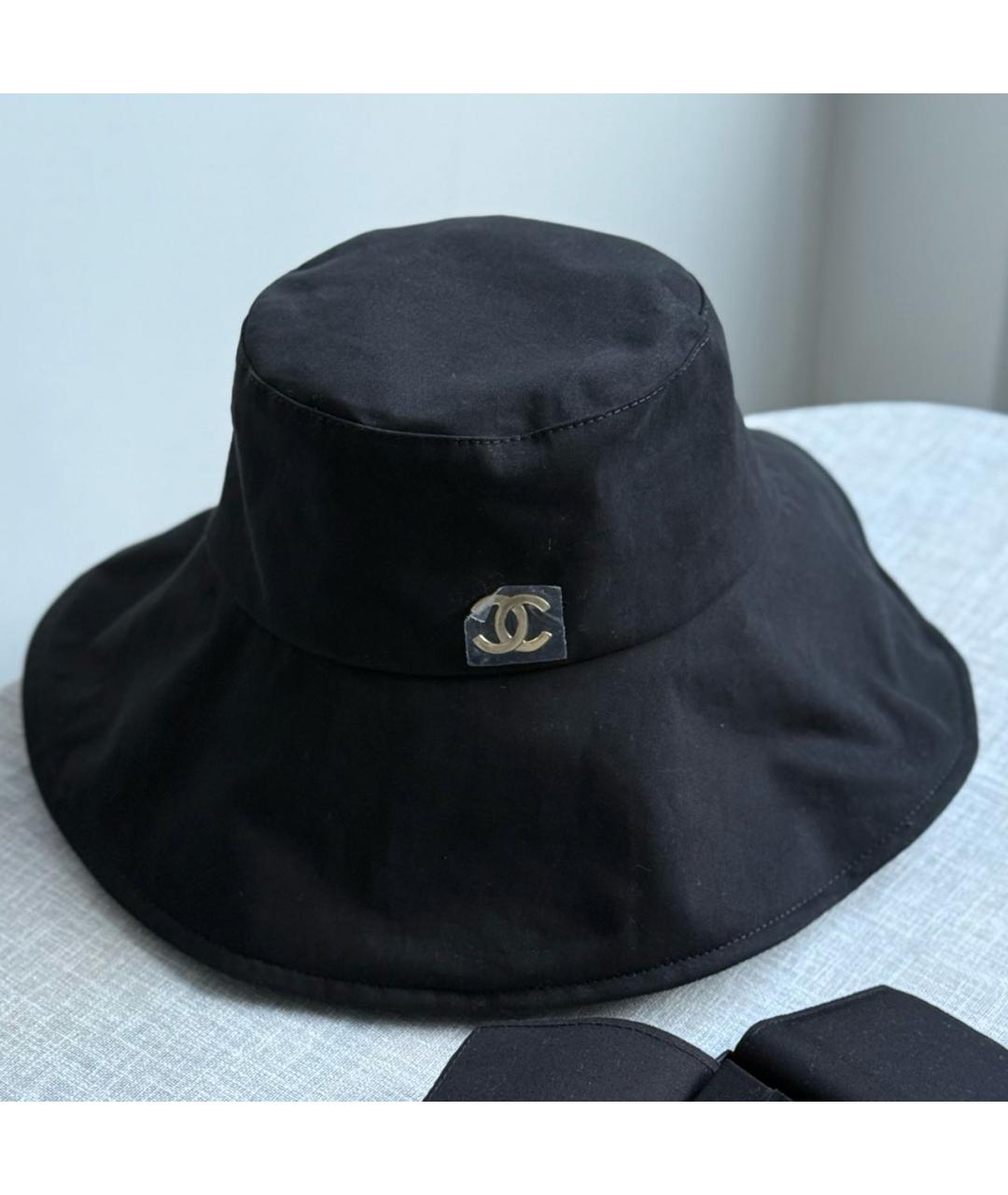 CHANEL Черная хлопковая панама, фото 3