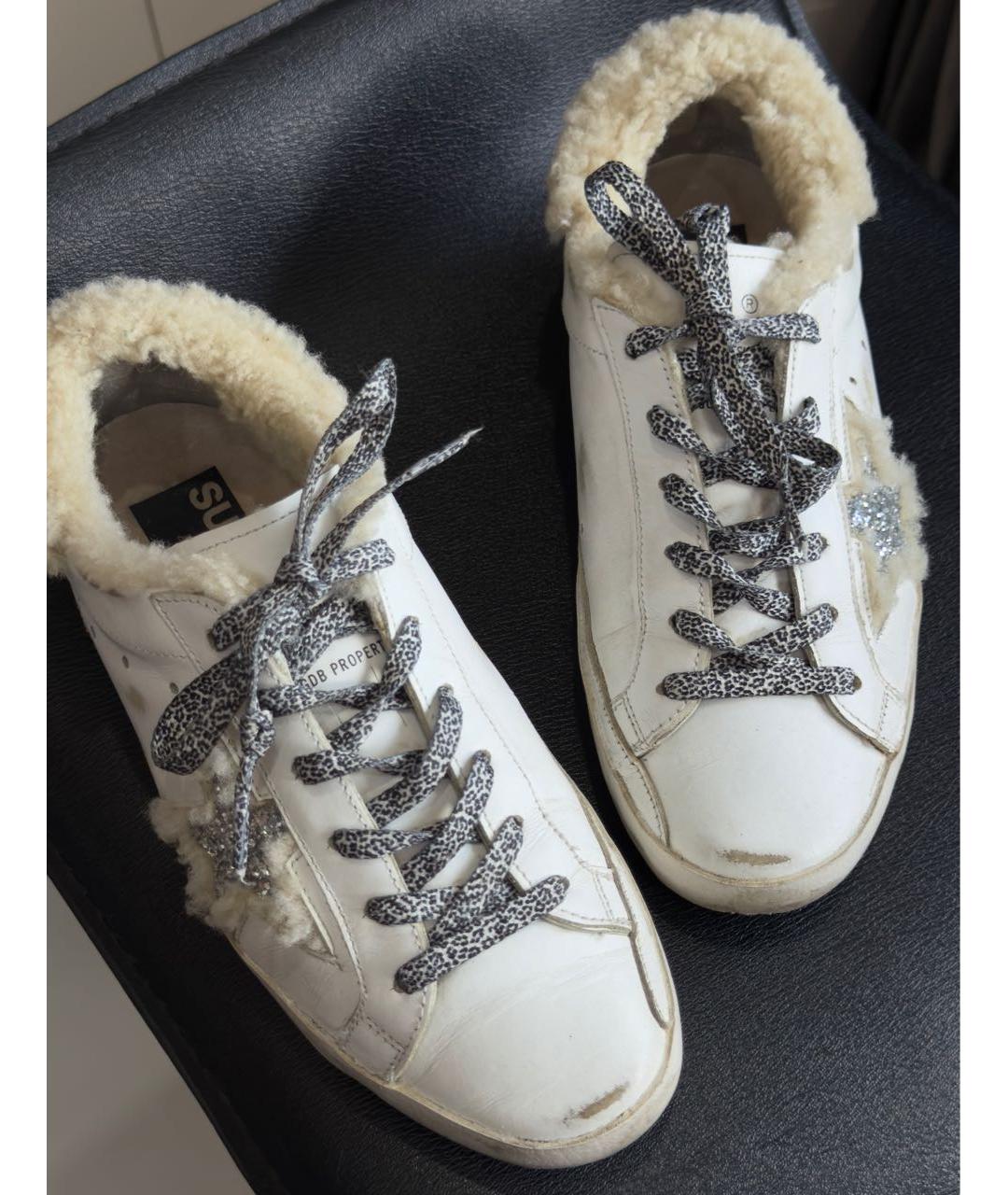 GOLDEN GOOSE Белые кожаные кроссовки, фото 5