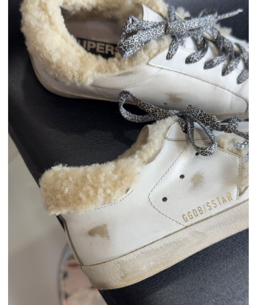 GOLDEN GOOSE Белые кожаные кроссовки, фото 3