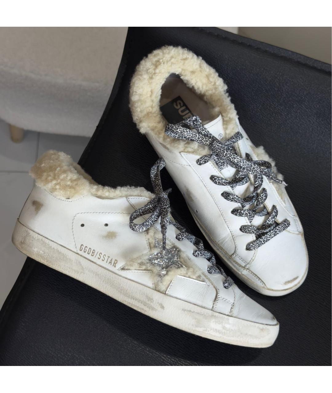 GOLDEN GOOSE Белые кожаные кроссовки, фото 2