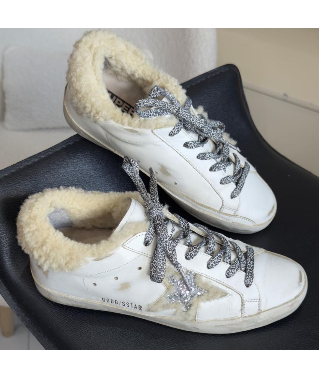GOLDEN GOOSE Белые кожаные кроссовки, фото 7