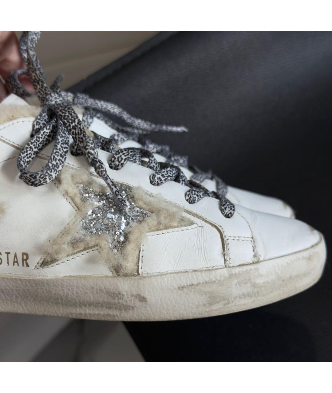GOLDEN GOOSE Белые кожаные кроссовки, фото 4