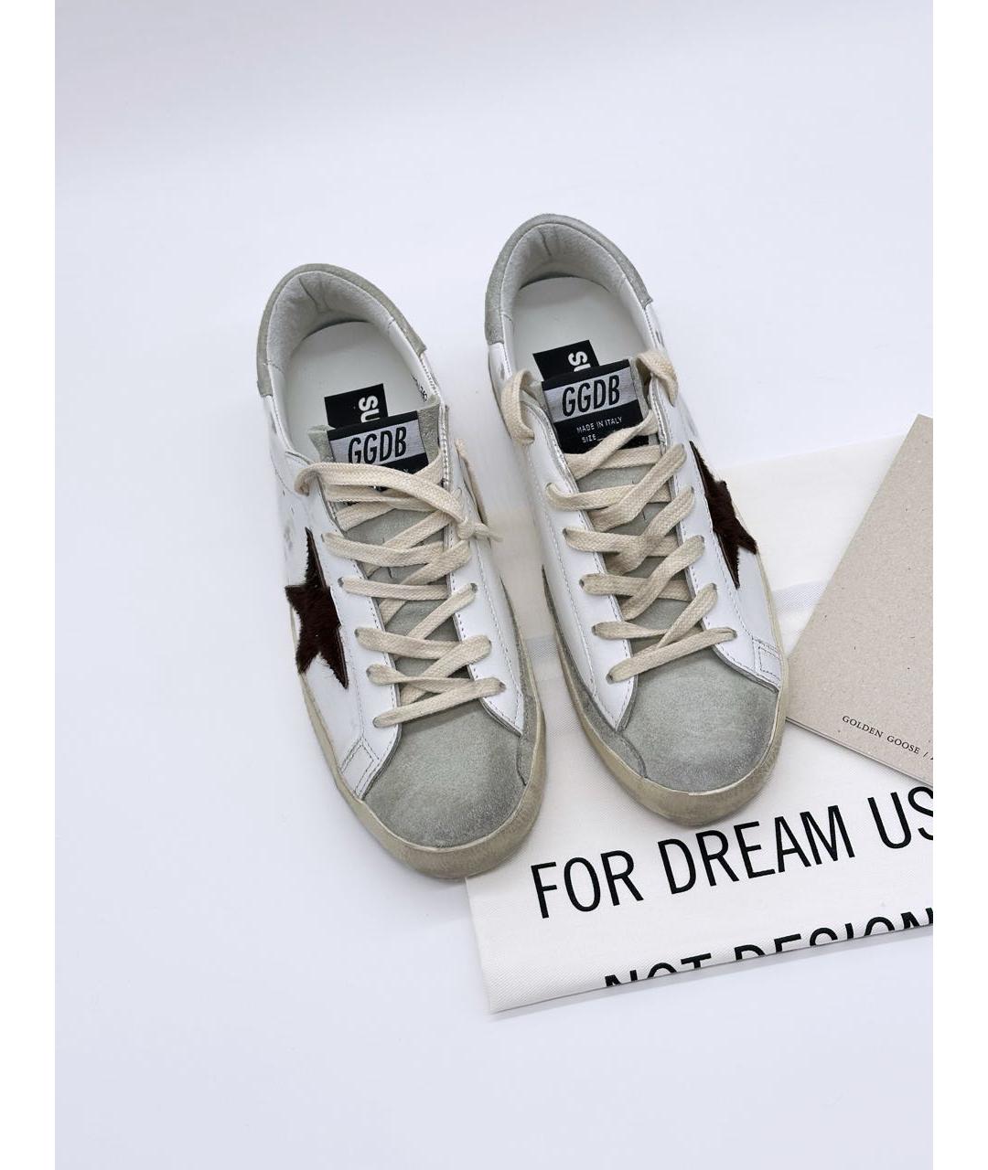 GOLDEN GOOSE Белые кожаные кеды, фото 3