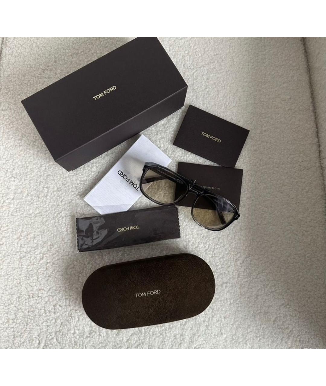 TOM FORD Черные пластиковые солнцезащитные очки, фото 4