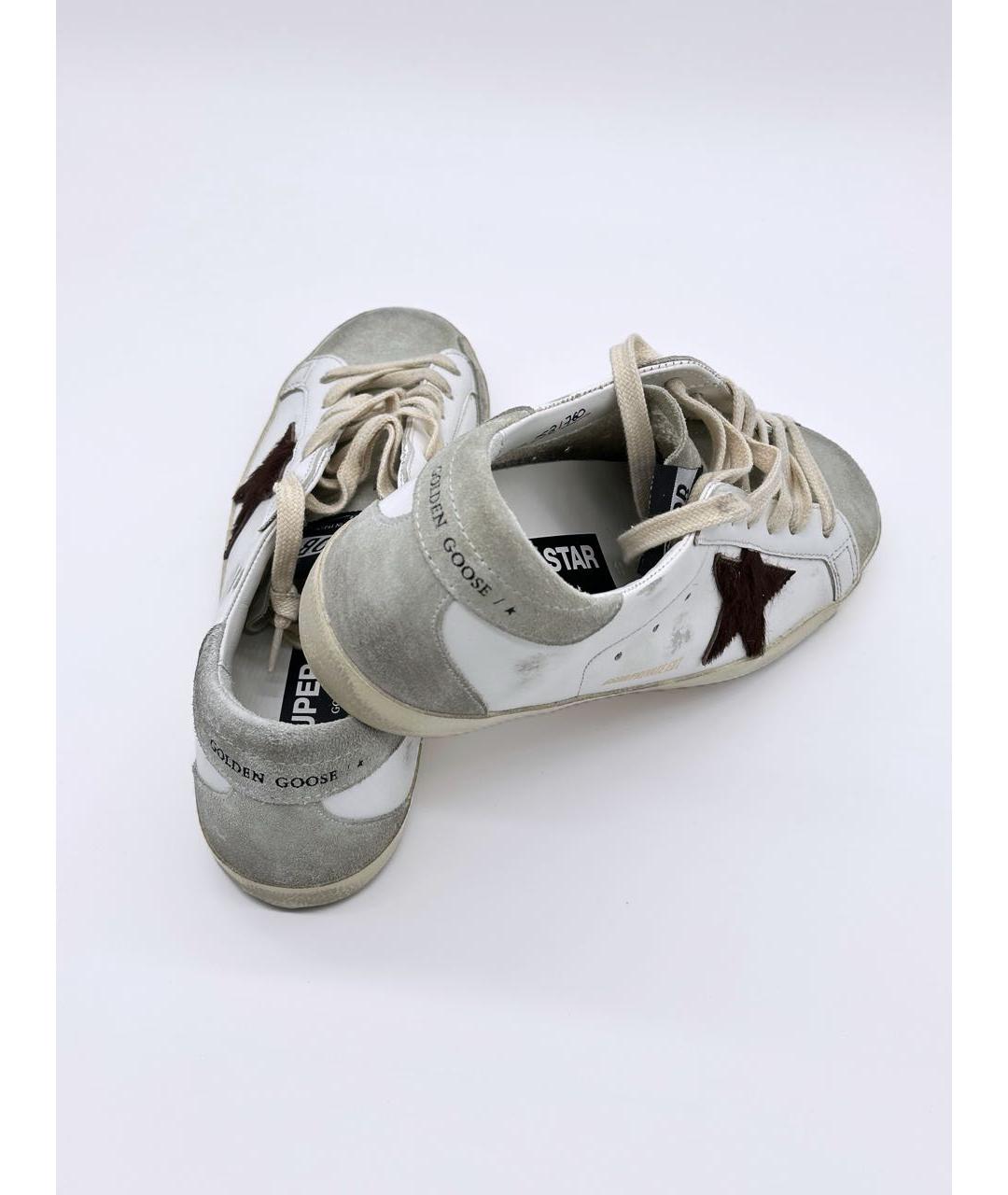 GOLDEN GOOSE Белые кожаные кеды, фото 4