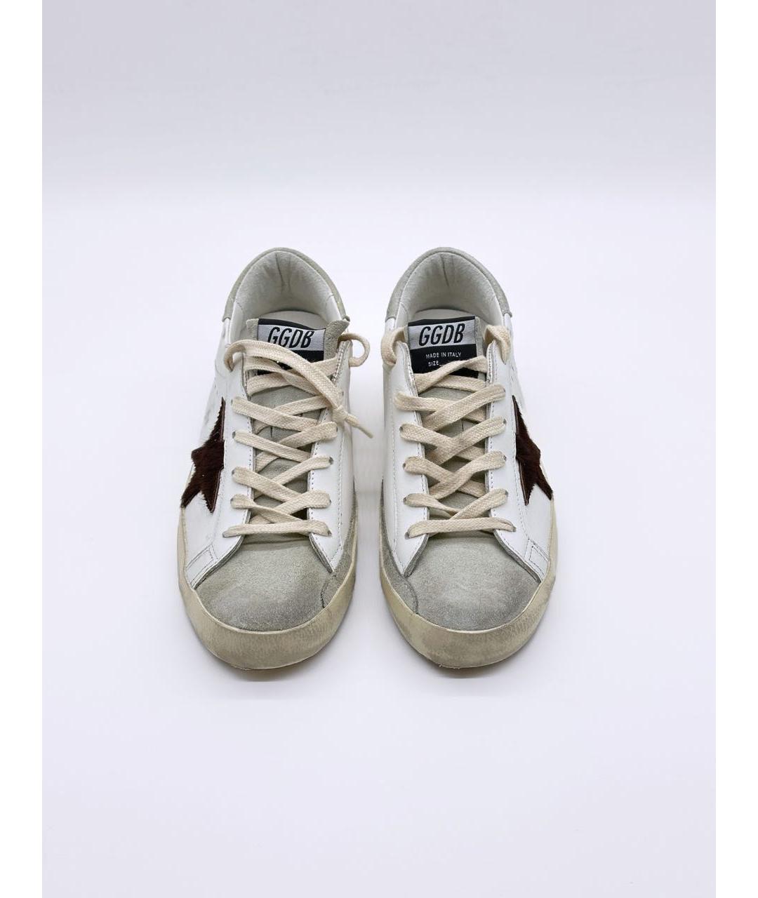 GOLDEN GOOSE Белые кожаные кеды, фото 2