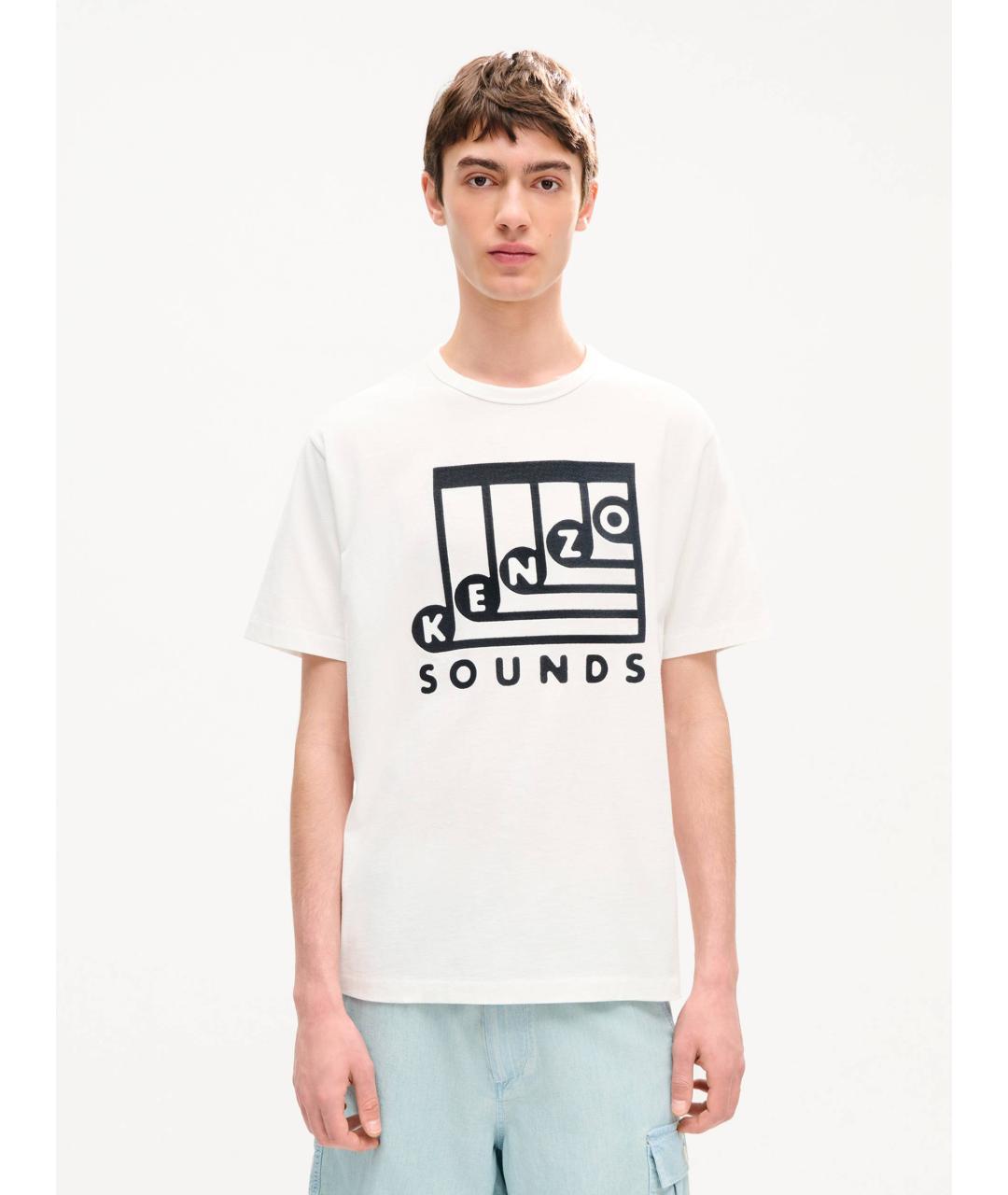 KENZO Белая хлопковая футболка, фото 2