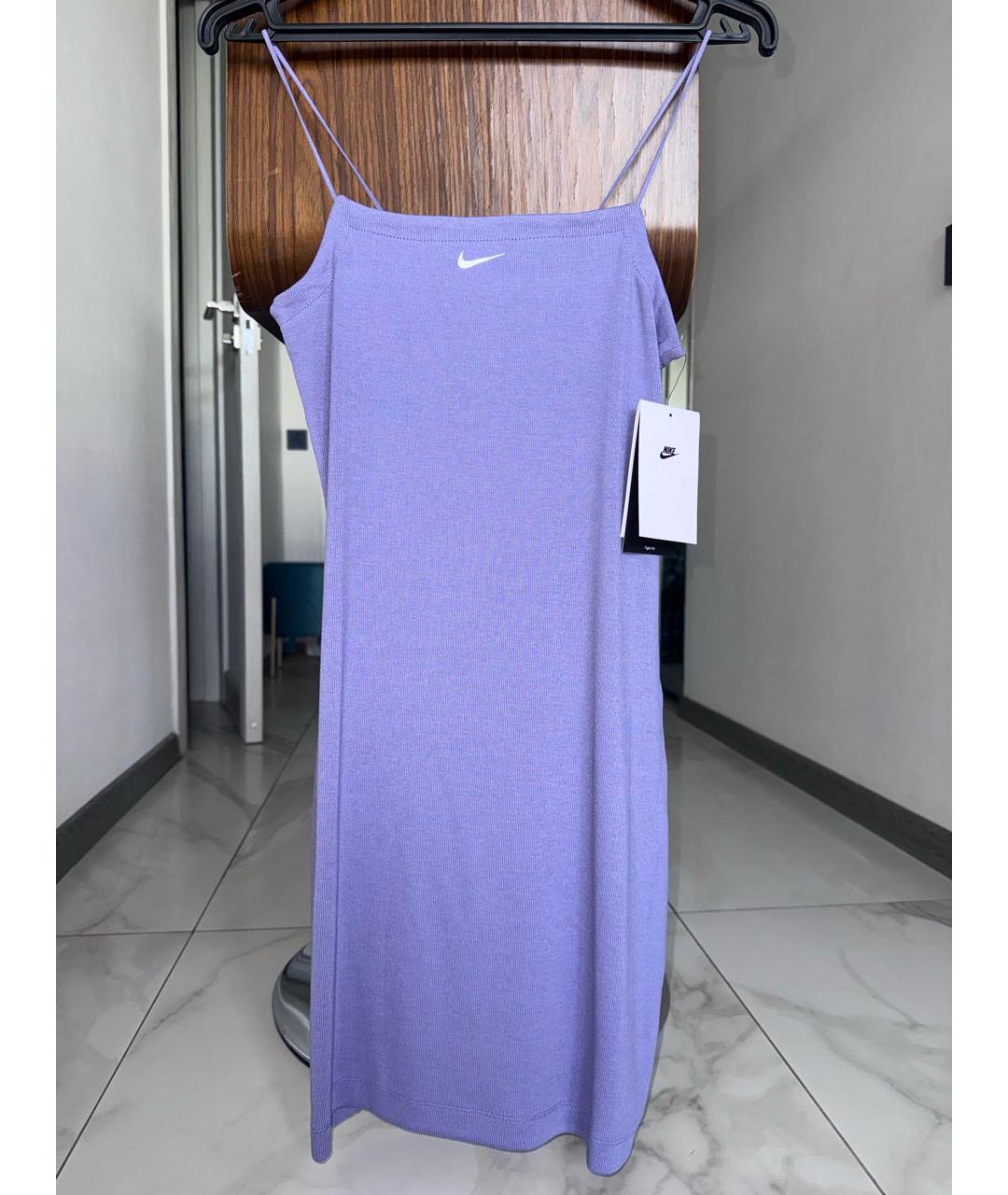 NIKE Фиолетовое полиэстеровое коктейльное платье, фото 2