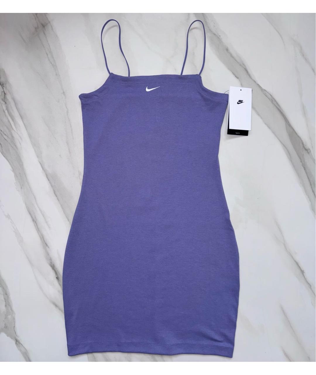 NIKE Фиолетовое полиэстеровое коктейльное платье, фото 9