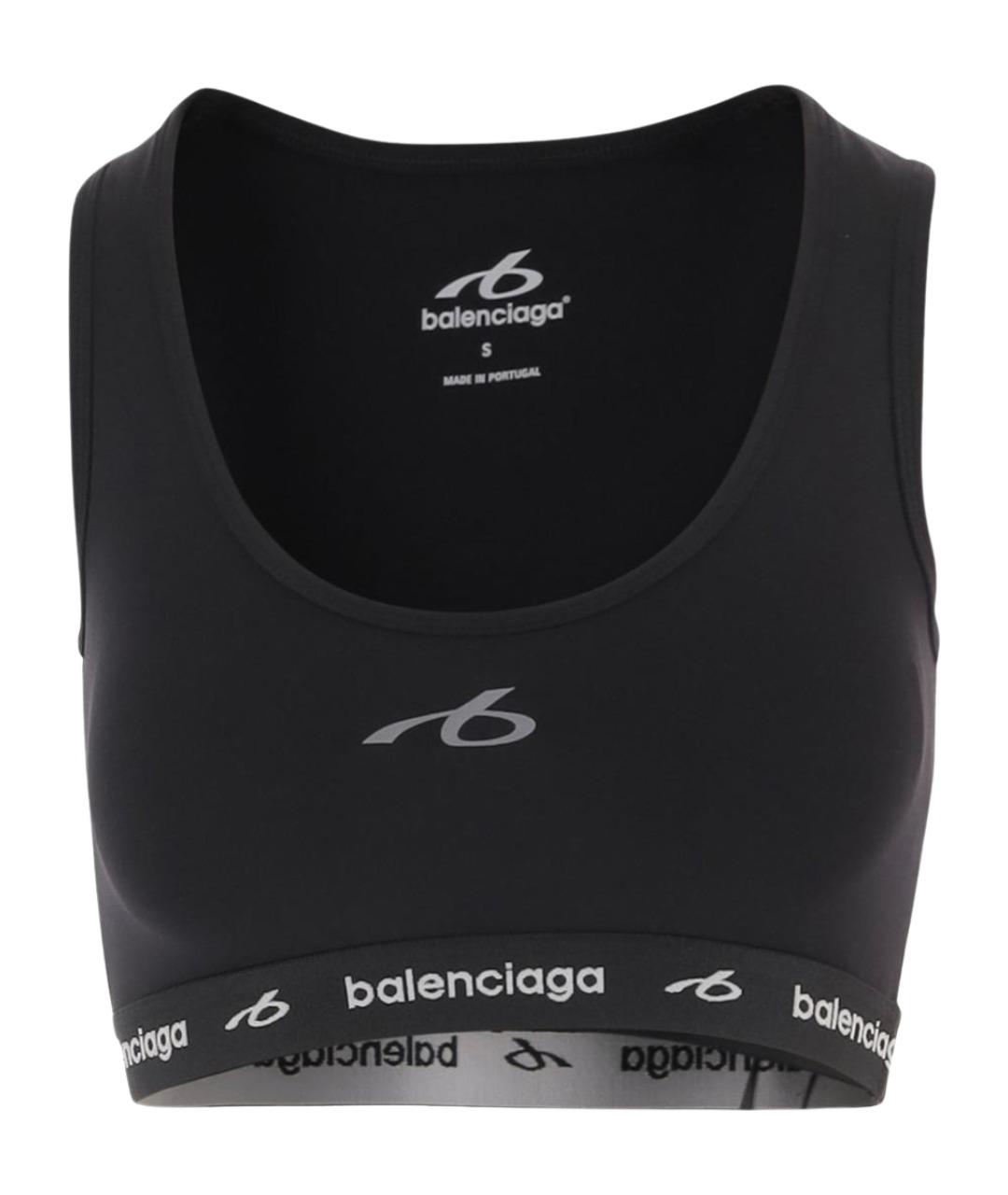 BALENCIAGA Черная полиамидовая майка, фото 1