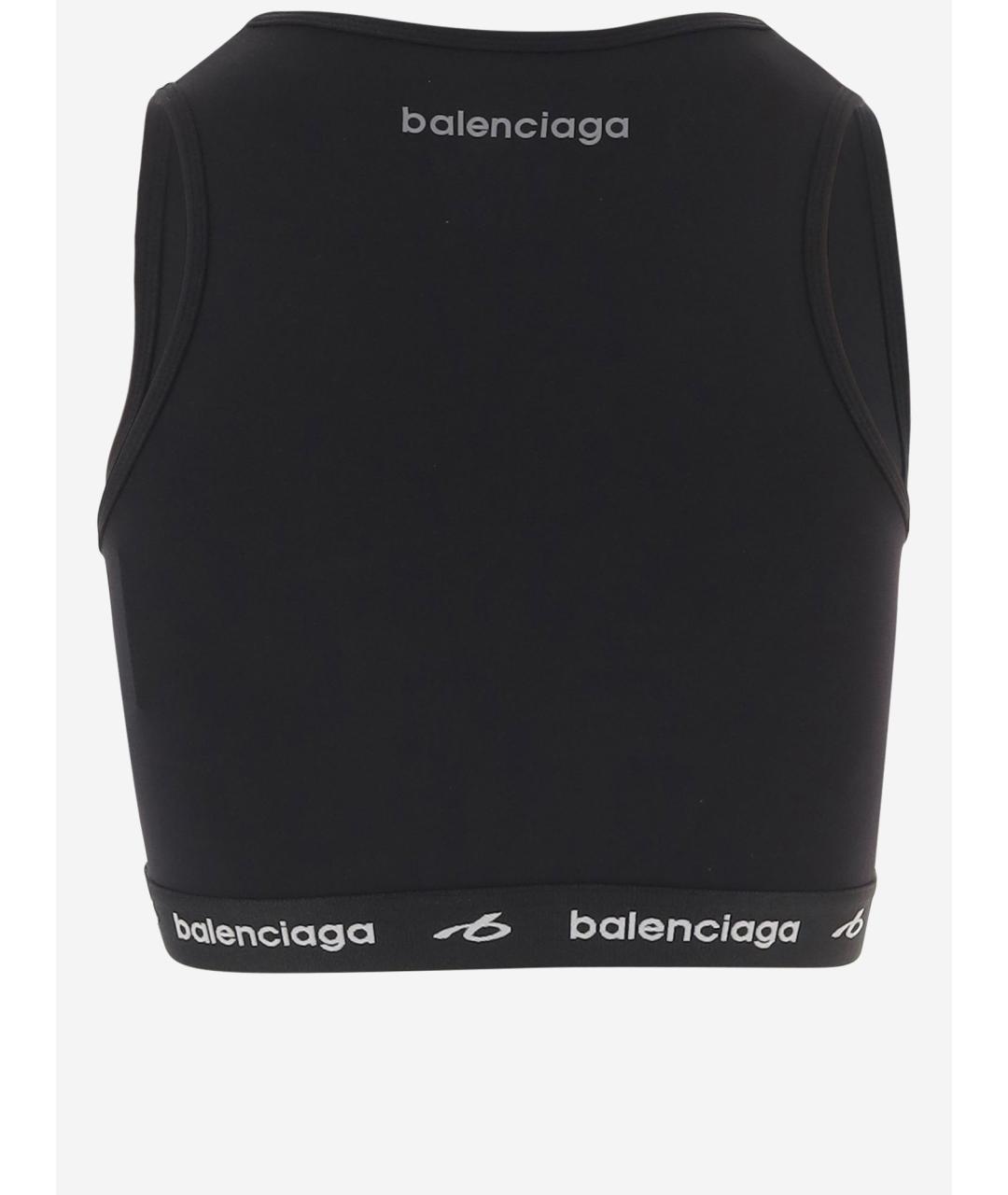 BALENCIAGA Черная полиамидовая майка, фото 2