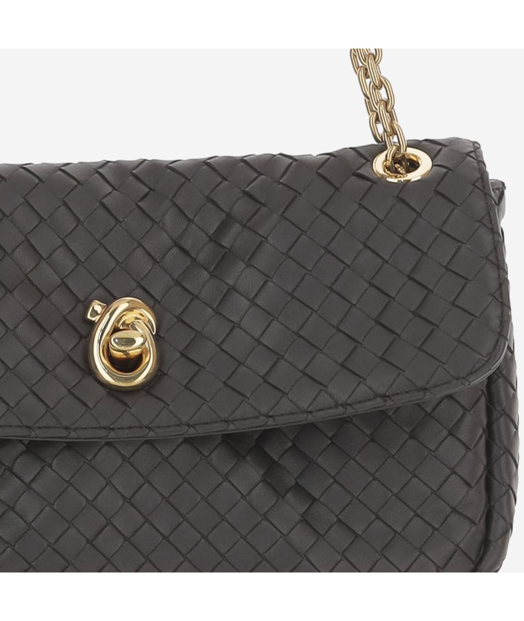 BOTTEGA VENETA Коричневая кожаная сумка через плечо, фото 4