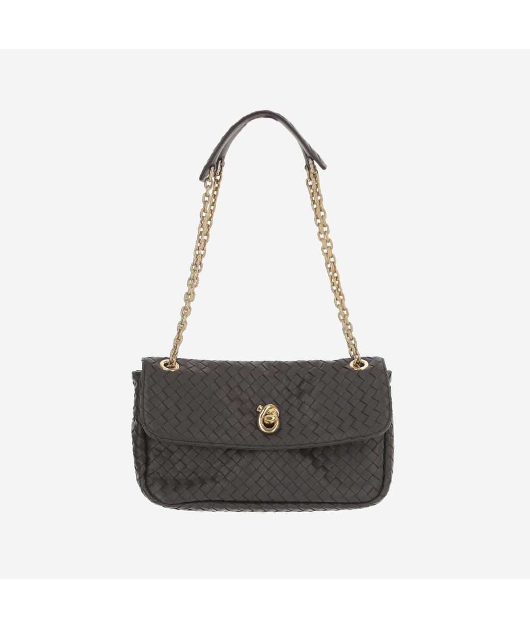 BOTTEGA VENETA Коричневая кожаная сумка через плечо, фото 5