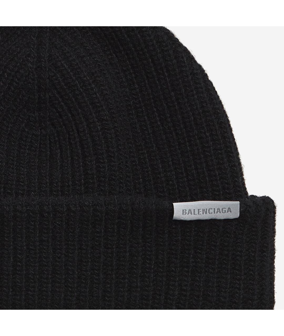 BALENCIAGA Черная шерстяная шапка, фото 3