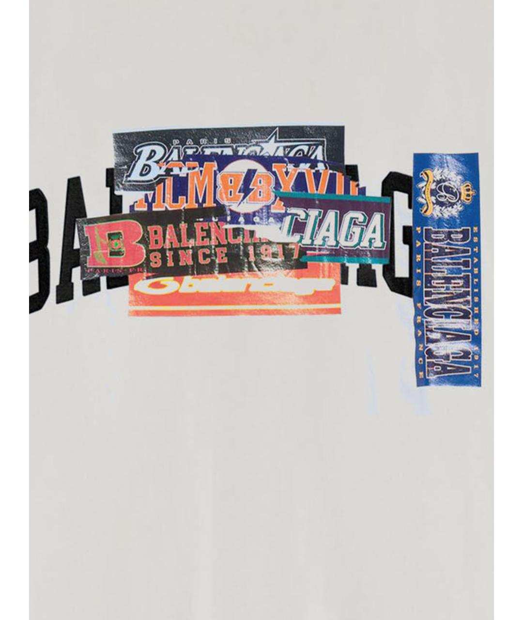 BALENCIAGA Белая хлопковая футболка, фото 3