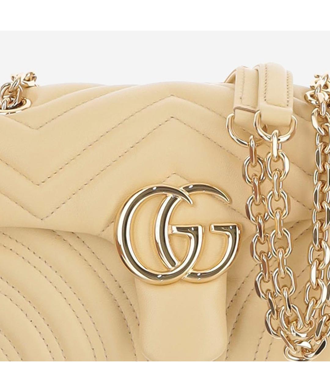GUCCI Желтая кожаная сумка через плечо, фото 4