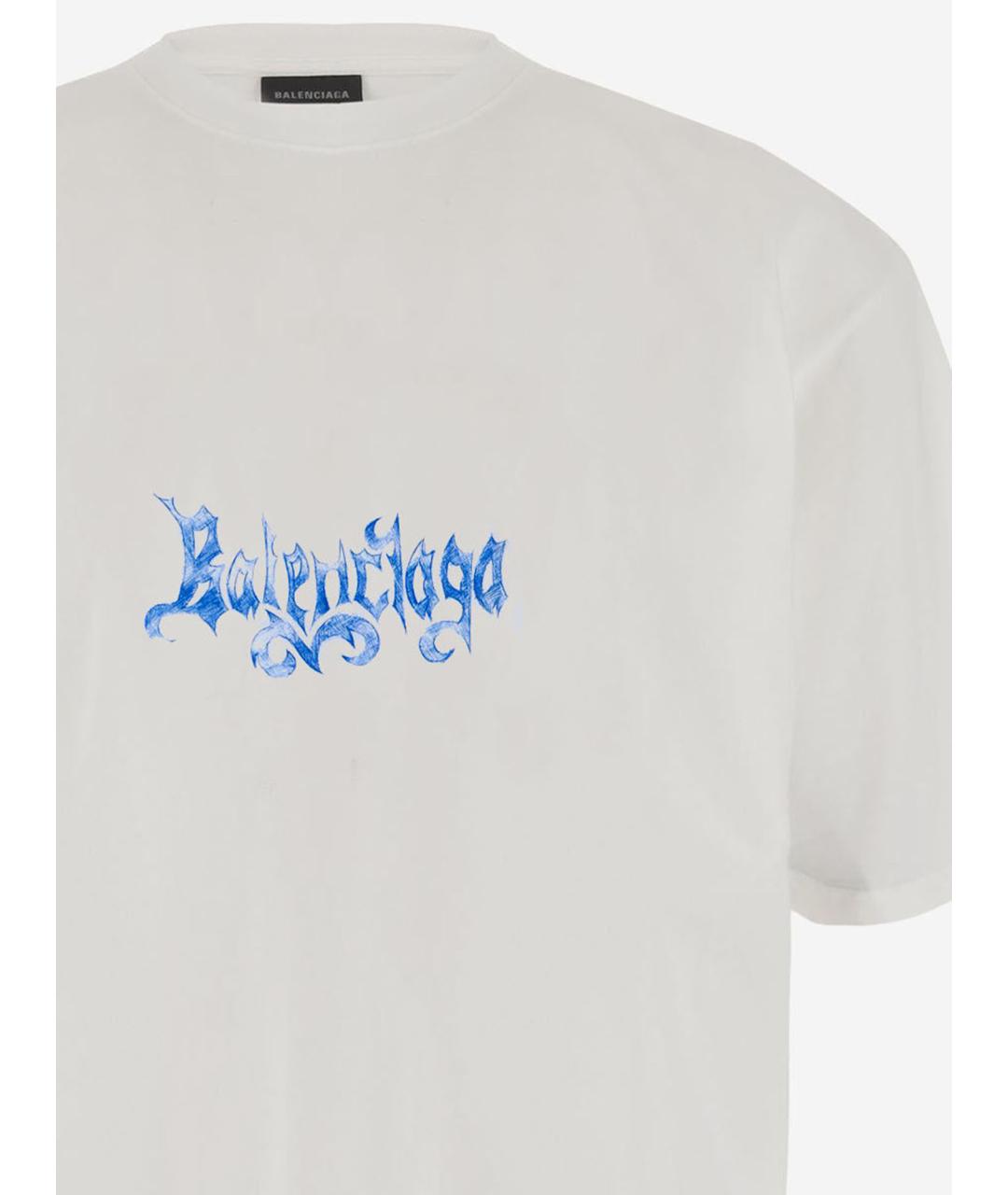 BALENCIAGA Белая хлопковая футболка, фото 3