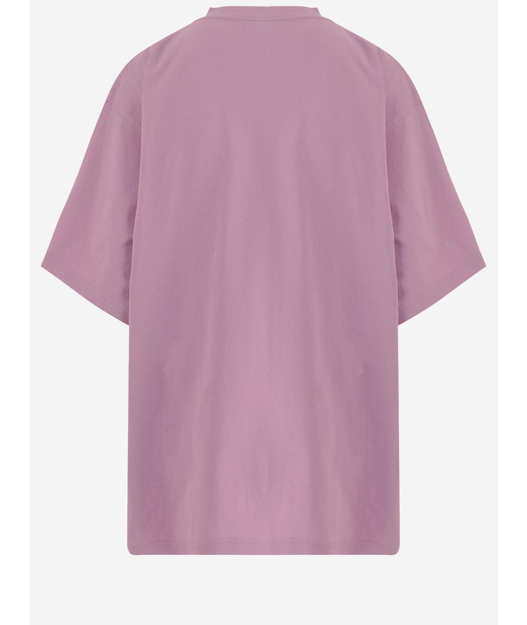 BALENCIAGA Розовая хлопковая футболка, фото 2