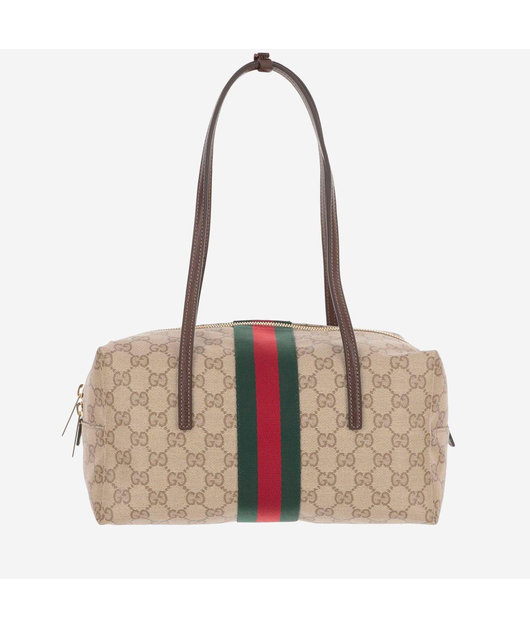 GUCCI Бежевая сумка через плечо из канвы, фото 3
