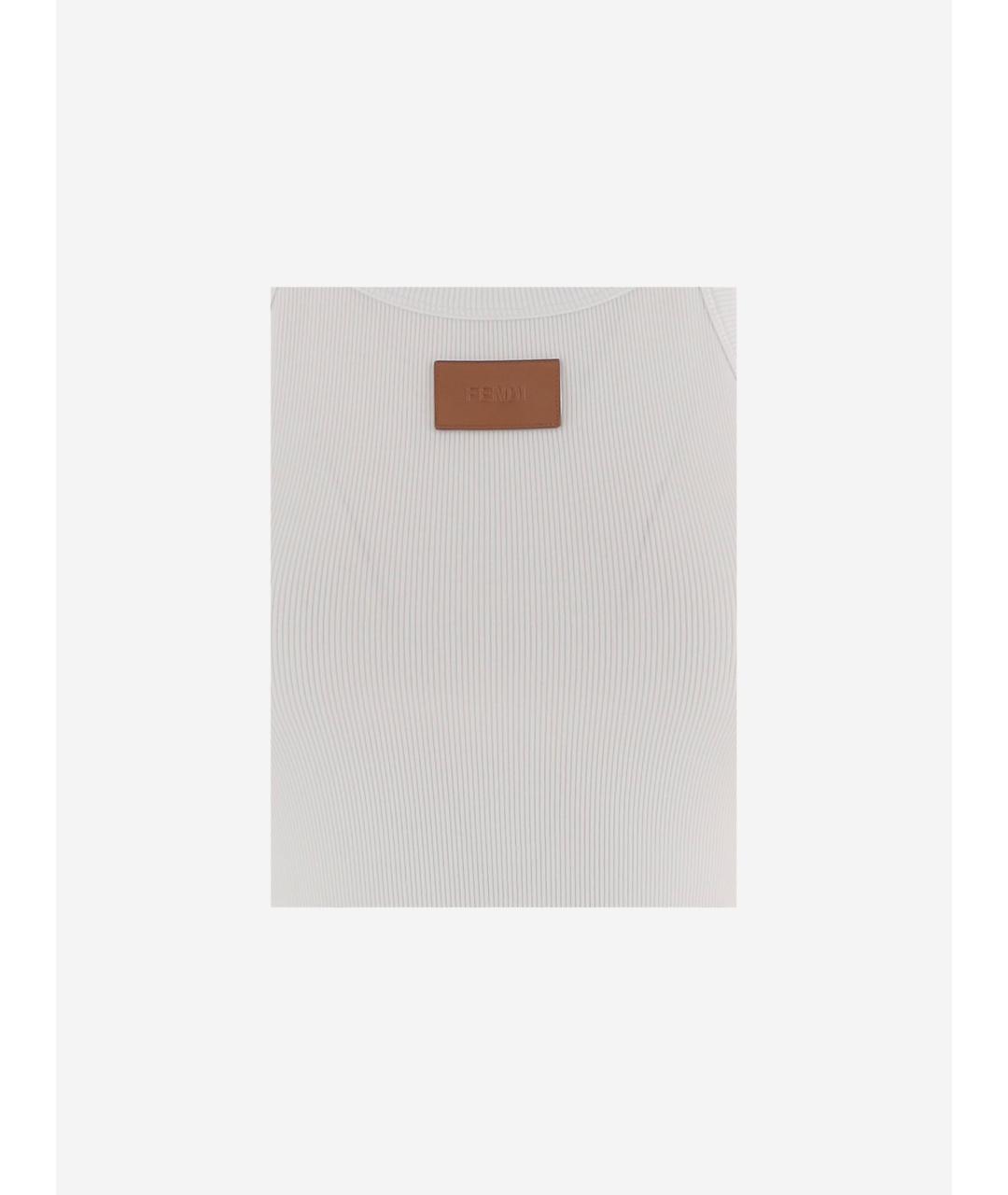 FENDI Белая хлопковая майка, фото 3