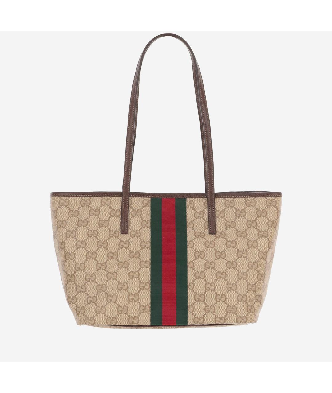 GUCCI Бежевая канва сумка тоут, фото 5